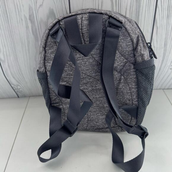 Adidas Mini Backpack Small Travel Bag Gray Gold Zipper Logo - Picture 2 of 6